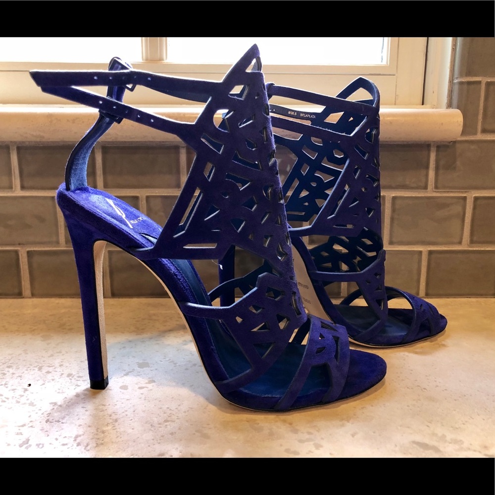 Brian Atwood purple suede heel